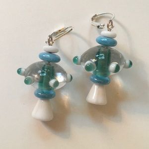 Atomic FUNKY Handmade Spaceship Earrings NEW UFO